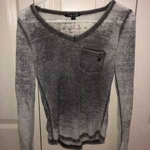 grey long sleeve top